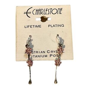 Charlestone pink flower earrings. NWOT